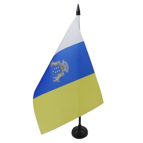 BANDERA de MESA de CANARIAS 21x14cm - BANDERINA de DESPACHO CANARIA 14 x 21 cm - AZ FLAG