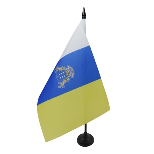 BANDERA de MESA de CANARIAS 21x14cm - BANDERINA de DESPACHO CANARIA 14 x 21 cm - AZ FLAG