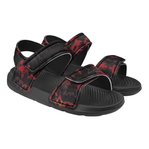 Boys' Fashion Sandals with Cool Print, Non-slip, Hook and Loop Design, for Beach, Park, Water Activities