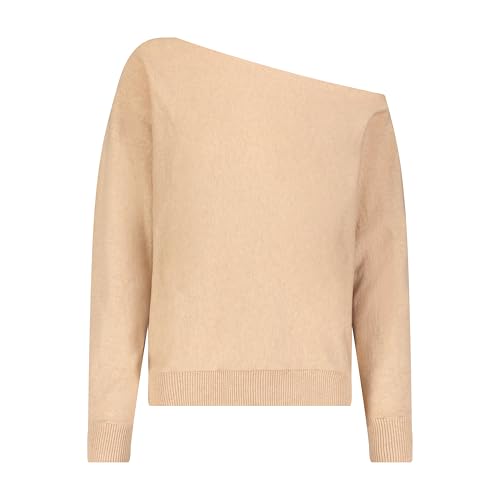 Image of Minnie Rose Womens Long Sleeve Off The Shoulder Cotton Cashmere Pull Over Sweater