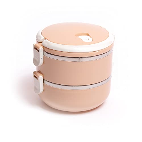 Marmiteira Lancheira Térmica Dupla 14cm Salmão