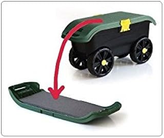 TEC HIT 390003 - Silla de jardín con Ruedas, 3 en 1, Color Negro y Verde