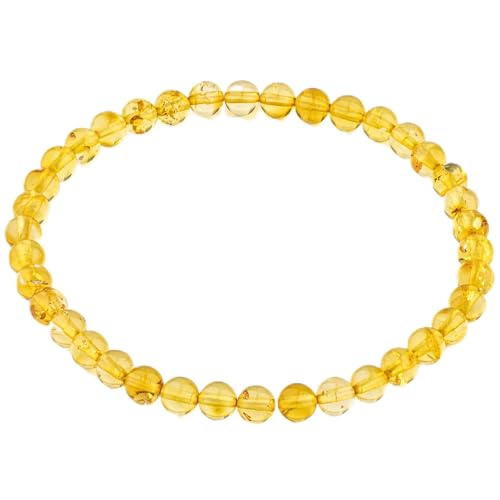 Image of Amber Culture Amber Stretch Bracelet - Handmade 5mm Beads 100% Baltic Natural Baltic Amber Stone - Unisex with Gift Box Multiple Colors