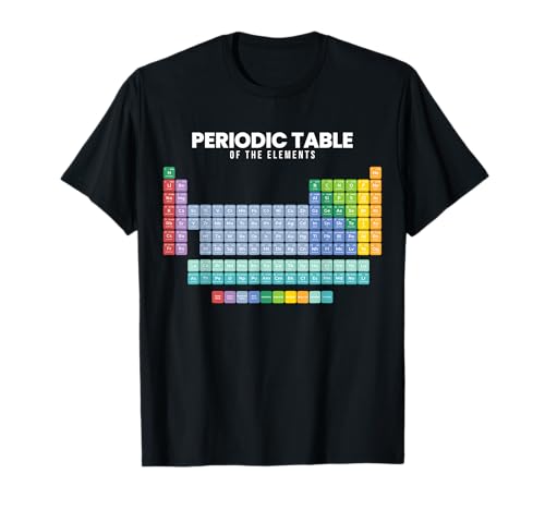 Tabla periódica de los elementos: química. Camiseta