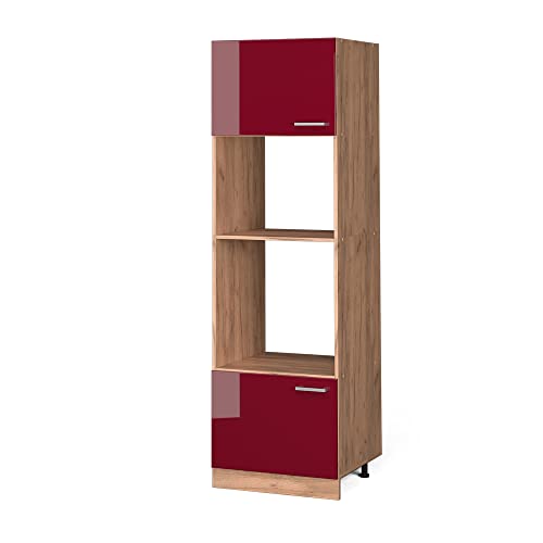 Vicco Armoire Micro-Ondes R-Line, Rouge Brillant, 60cm, pour Une Combinaison Libre au Sein de...