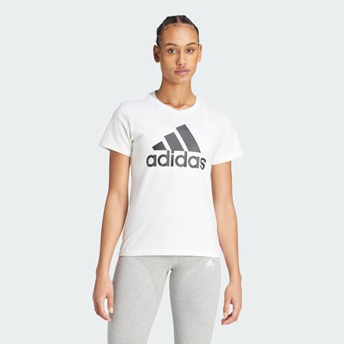 adidas Mujer Essentials Logo Tee, White / Black, S