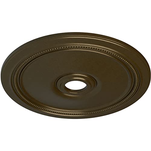 Image of Ekena Millwork CM24DIBRS Diane Ceiling Medallion, 24 inchOD x 3 5 /8 inchID x 1 1 /4 inchP (Fits Canopies up to 6 1 /4 inch), Hand-Painted Brass