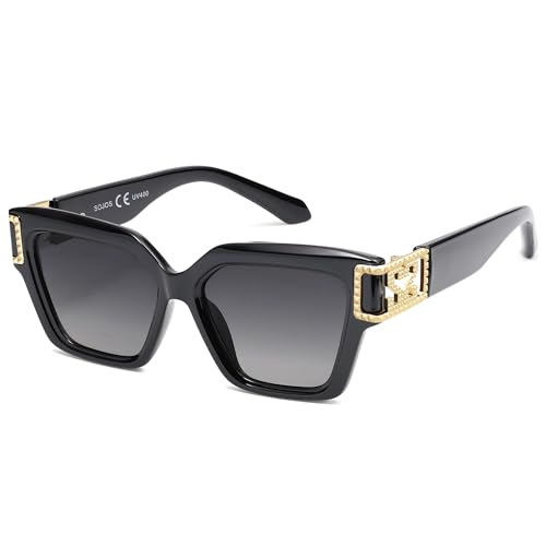 SOJOS Luxury Trendy Square Sunglasses for Women Designer Shades UV400 protection Lenses SJ2277