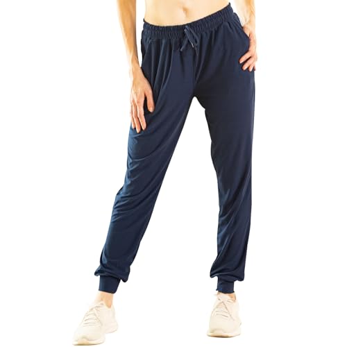 TRIUNION 2 Pack Womens Jogger Pants with Pockets Soft Tapered Joggers Sweatpants for Women Drawstring Lounge Pants3