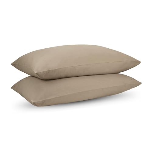 Image of Riverbed Brown Percale Cotton Cooling Bedsheet Set - 100% Cotton, Soft & Breathable, Bedsheet 106x106 in + Pillow Covers 18x27 in, Premium Bed Linen for All Seasons