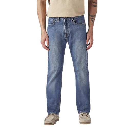 Image of Men's 505 Blue Straight fit mid Rise Jeans