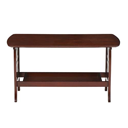 Image of Woodness Odron Solid Wood Coffee Table (Mahogany Finish, Brown)