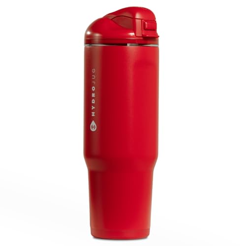 HydroJug Ease2o 40oz Insulated Water Bottle Straw & Chug Lid Alumni Red