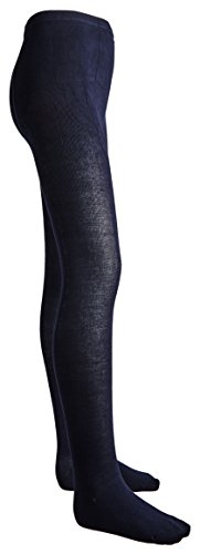 Sportoli Girls Soft Bamboo Hold and Stretch Footed Winter Tights - Navy (size 4/6)2