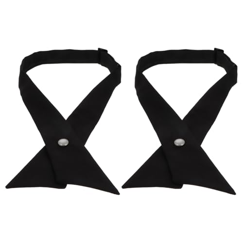 2Pcs Adjustable Practical Cross Bowtie for School Uniforms Comfortable Quality Delicate Design for Women for Uniform Shirts Smooth Touching Feel