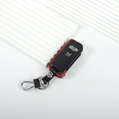 Image of Leather Car Key Cover Case with Key Chain for Mahindra Old Xuv - 500 (Black)