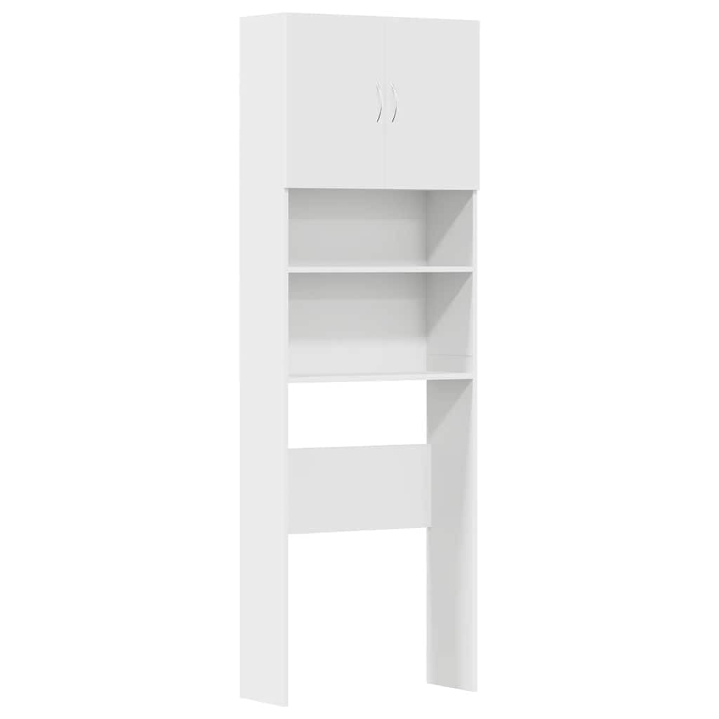 vidaXL Armario de Lavadora Madera ingeniería Blanco 64x24x190 cm, Armario de Lavadora, Armario de lavandería, Armario de lavandería
