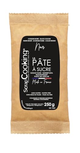 SCRAP COOKING - Sachet Pâte à Sucre Noire - Pour Pâtisseries, Gâteaux, Desserts - 7225 - 250g