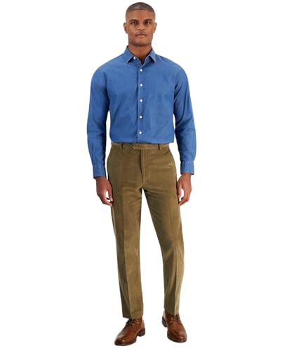 Tommy Hilfiger Mens Modern fit Casual Corduroy Pants 42/32 Beige Solid