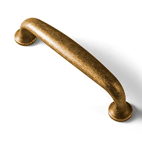 Mejores review On-line Jaladeras para cajones vintage que puedes comprar esta semana. 35 Goo-Ki - Juego de 6 manijas de latón antiguo, tiradores de cajón de bronce envejecido de 5.04 pulgadas (128 mm) c-c, aleación de zinc, latón retro macizo, accesorios para...