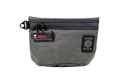 DIME BAGS Odor Sealing Pouch with Combo Lock, Carbon-Filtered Smell/Spill Proof Bag, Water Resistant, Discreet Compact Fit For Travel & Storage, Collector With Locking Zipper (9 Inch, Green)
