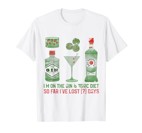 Gin & Tonic Diet Funny Drinking Gin Lover Maglietta