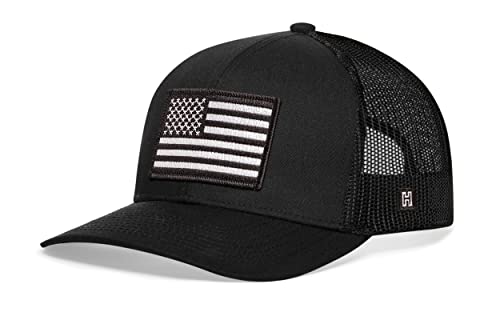 Image of HAKA American Flag Trucker Hat - USA Flag Mesh Snapback Cap for Men, Women & Golf, Patriotic Baseball Dad Hat