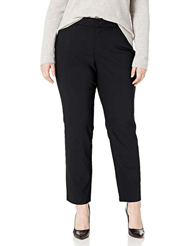 Gloria Vanderbilt Women's Haven Straight Trouser Pant, Black, 14
