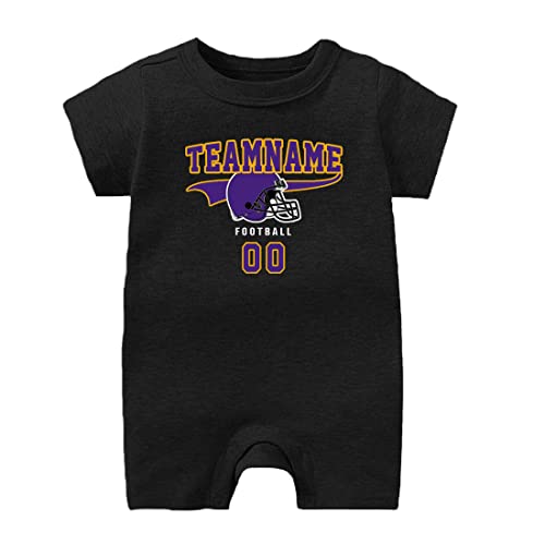 Baby Bodysuit Custom Football Outfit Make Your Baby Name&Number Football Clothes Gifts4