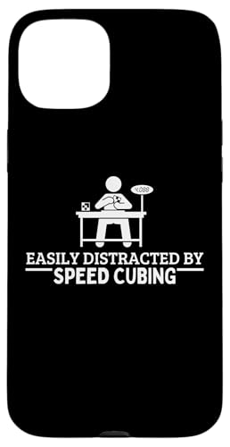Easy Distracted By Speed Cubing Funny Speed Cuber X}zP[X iPhone 15 Plus p