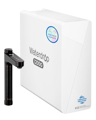 WFT-Waterdrop Waterdrop X12-WAQ Under Sink Alkaline Mineral RO Water Filter, 1200 GPD