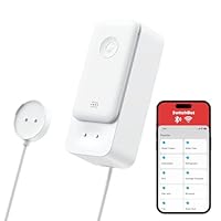 SwitchBot WLAN Water Detector No Hub Required (Only 2.4G), Smart Water Sensor 100 dB Adjustable Alarm & App Notification, IP67 Waterproof, Water Leak Detector for Home with 1 m Sensor Cable