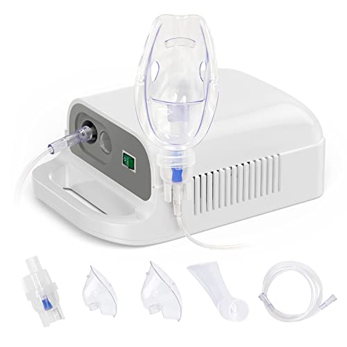 Nebulizer Machine for Adults & Kids - Portable Nebulizer Machine for Breathing with Mouthpiece & Mask, Desktop Asthma Compressor Nebulizer for Home Use