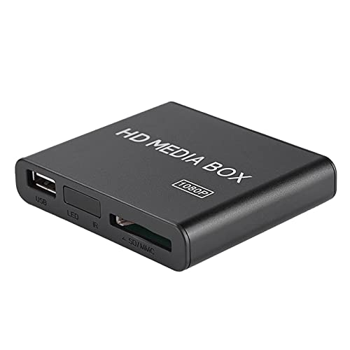 Richer-R Full HD 1080P Media Player, Digital Mediaplayer 1080P RM/RMVB Media Player Box,Tragbar Media Player HDMI Video Audio mit Fernbedienung,Für MP3, MP4, USB-Festplatte