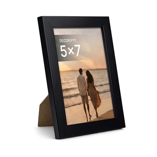Image of Premium 5x7 Inch Black Small Photo Frame | Table Top Display with Clear Plexiglass | Photo Frames for Table, Perfect for Home Decor, Wedding, Anniversary, Memories & Gifts