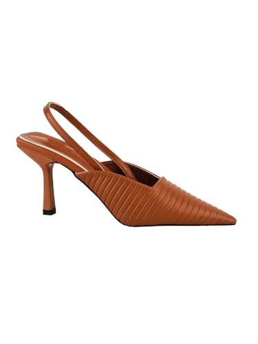 Image of The White Pole Women's Bellies Fashion Pointed Stiletto Heel Pump Shoes Mules for Office,Party and Formal Occasion
