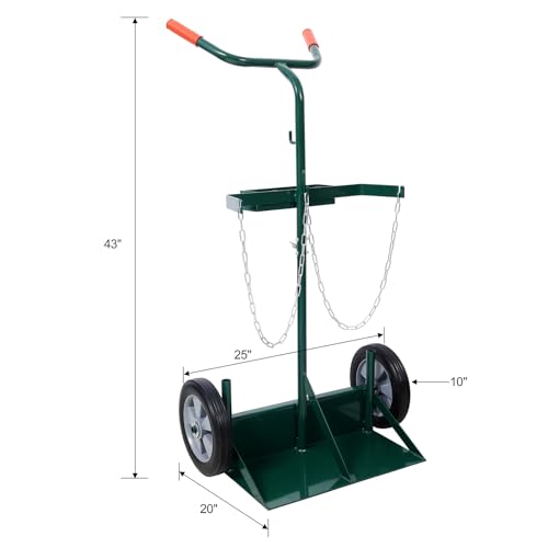 Carretilla para tanques de soldadura 440 lbs con ruedas sólidas miniatura 2