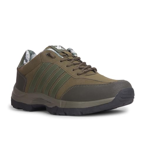 Image of Liberty Leap7x COLUMBIA6E Men Sports Trekking Shoes - Brown & Olive Green | Comfortable and Durable Lace-Up Closure - Suitable for Lacing Running, Gym, Jogging and Outdoor Shoes for Man