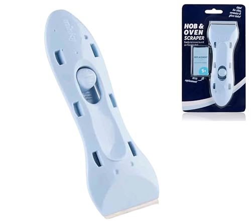 Ergonomic Minky Hob & Oven Scraper with Ideal for Tackling Burnt On Food Stubborn Marks & Built Up Grease Use On Tiles Ceramic & Glass Hobs Over Doors & Pans