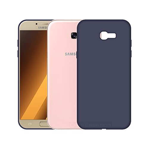 Image of Case Creation Liquid TPU Silicone Cover for Samsung A720 Soft Case,Anti-Dirty Slim Case Frosted Matte Candy TPU Raised Bezel (Splash of Color) Back Case Cover for Samsung Galaxy A720 -Electric Blue