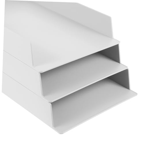 Étagère de rangement de documents empilable en plastique pour tri de bureau efficace