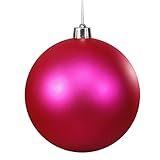 Bedrekken 20,3 cm onbreekbare grote kunststof kerstbal decoratiebal in snoep goud om een grappige vakantiesfeer te creëren, bloemenhanger houder raam (hot pink, één maat)