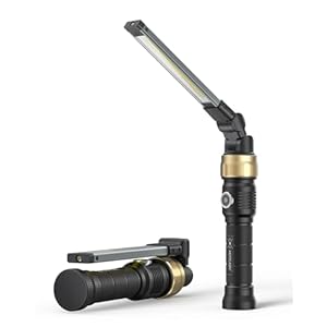 Rechaegeable Work Light, 5000mAh Magnetic flashlight with 360° Rotate Foldable Design, 1200 Lumens Led Work Light, Mechanic Light for Car Repairing/Emergency, Mens Valentines Day Gifts for Him
