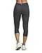 Spalding Women's Essential Capri Legging | Comfortable 4-Way Stretch Athletic Pants | Mid-Waist Charcoal Heather | 2X