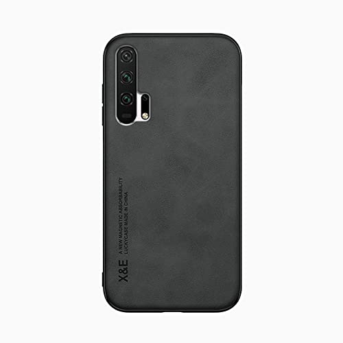 Kepuch Silklike Case for Honor 20 Pro - Cover Bumper Built-in Metal Plate for Honor 20 Pro - Black
