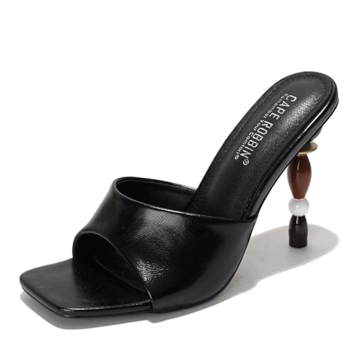 Cape Robbin Women's High Heels - Dressy Heeled Sandals for Women - Slip On Mules with Square Toe (Hermione)