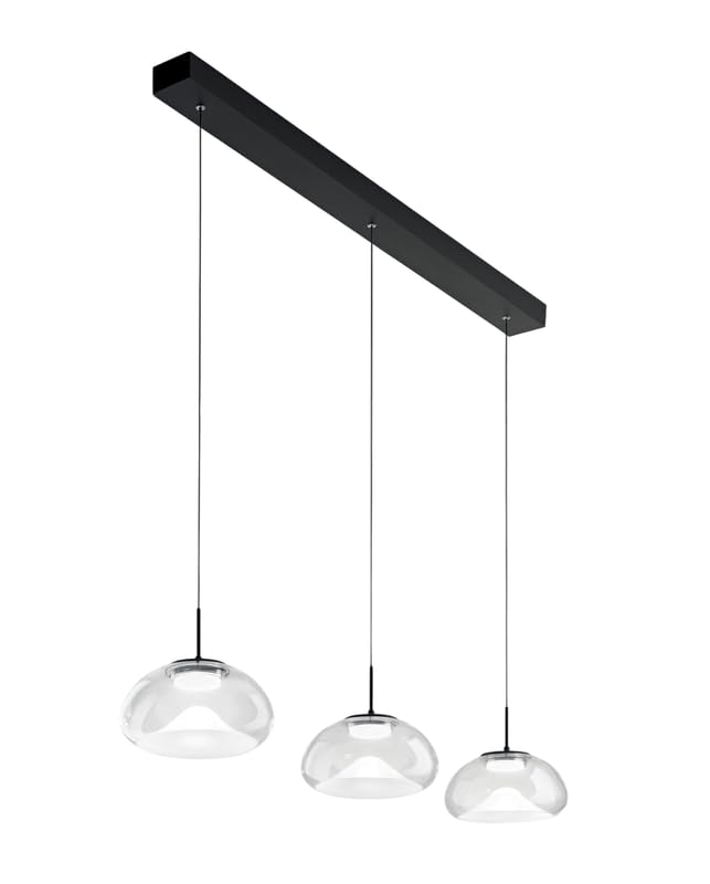 Suspension Fabas Luce 3 lumières Brena LED dimmable pour salon design
