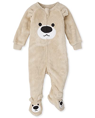 Image of The Children's Place Baby Boy and Toddler Boys Fleece One Piece Zipper Pajamas