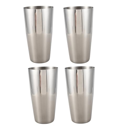 Mélangeur en acier inoxydable shaker à cocktail pack de 4 gobelets argentés