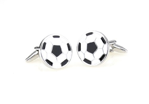 Mancuernillas MRCUFF Balón de Fútbol Negro y Blanco miniatura 3